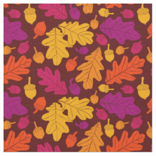 Tissu Automne Chêne Feuilles et Acorns Motifs
