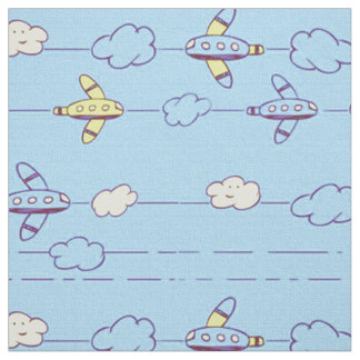 Tissu Avions de bleu de garçons