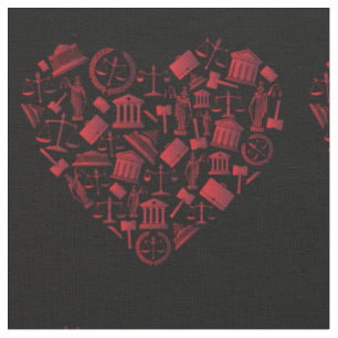 Tissu Avocat Cœur Rouge - Amour Loi Art Grunge