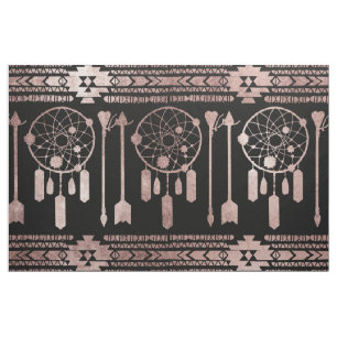Tissu Aztèque tribal d'or rose de Dreamcatcher sur le