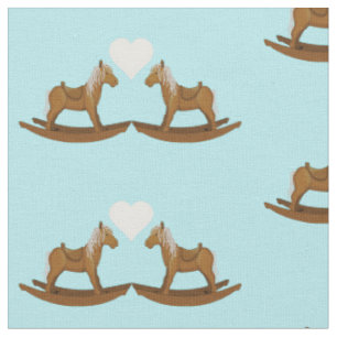 Tissu Baby Boy Rocking Horse Motif de coeur