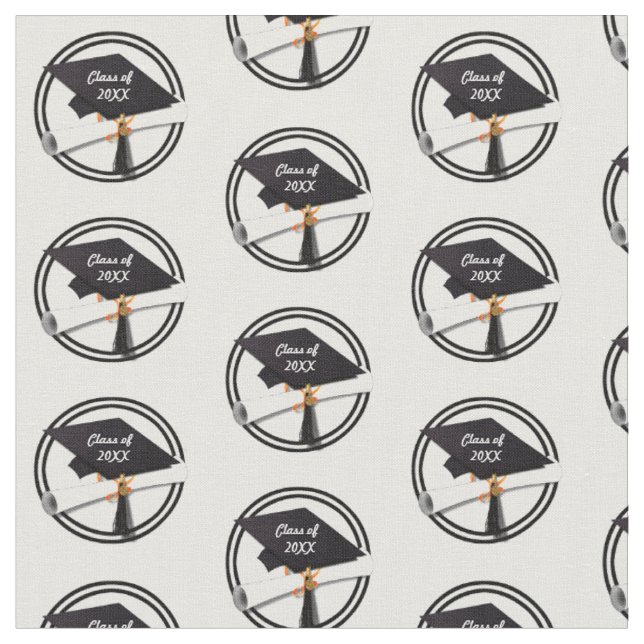 Tissu Bac de graduation avec cercle noir (Fermer)