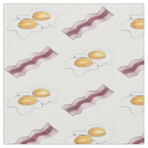 Tissu Bacon Badigeonnettes et oeufs frits Petit-déjeuner