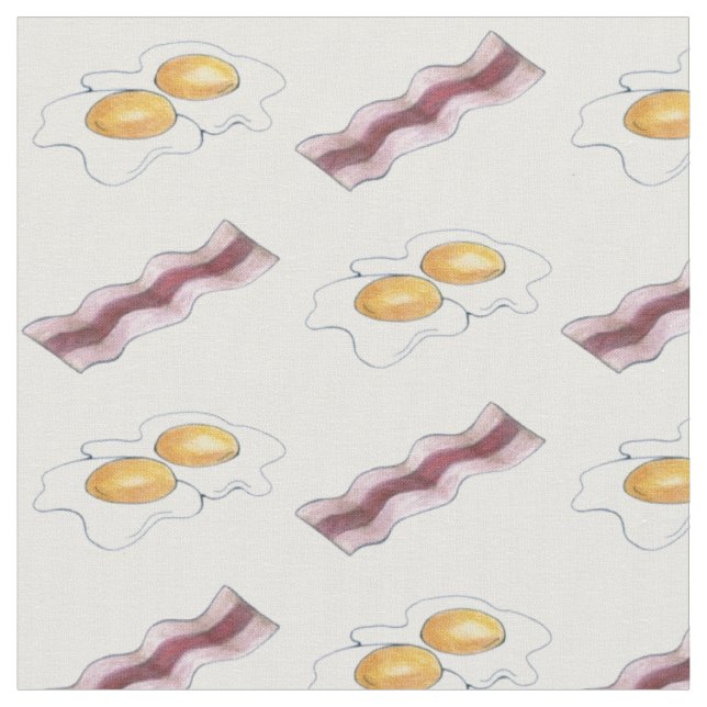 Tissu Bacon Badigeonnettes et oeufs frits Petit-déjeuner (Fermer)
