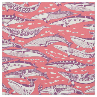 Tissu baleines de Minke rose pourpre
