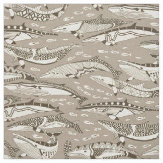 Tissu baleines de Minke thé brun pierre