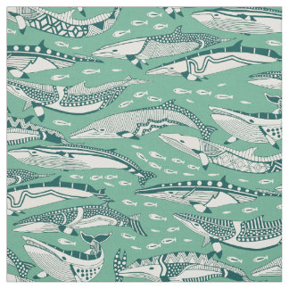 Tissu baleines de Minke thé vert poivre menthe
