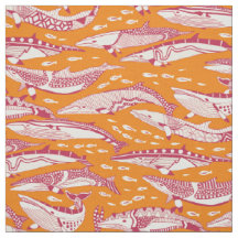 baleines de Minke viva magenta satsuma orange
