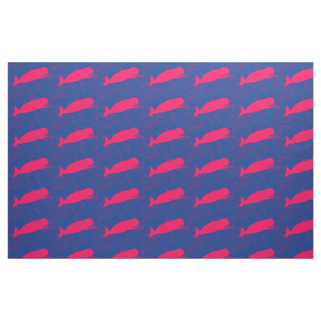Tissu baleines rouges en bleu (Fat Quarter)