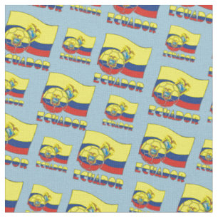 Tissu Balle de football et drapeau équatorien