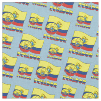 Tissu Balle de football et drapeau équatorien