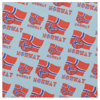 Tissu Balle de football norvégien et drapeau