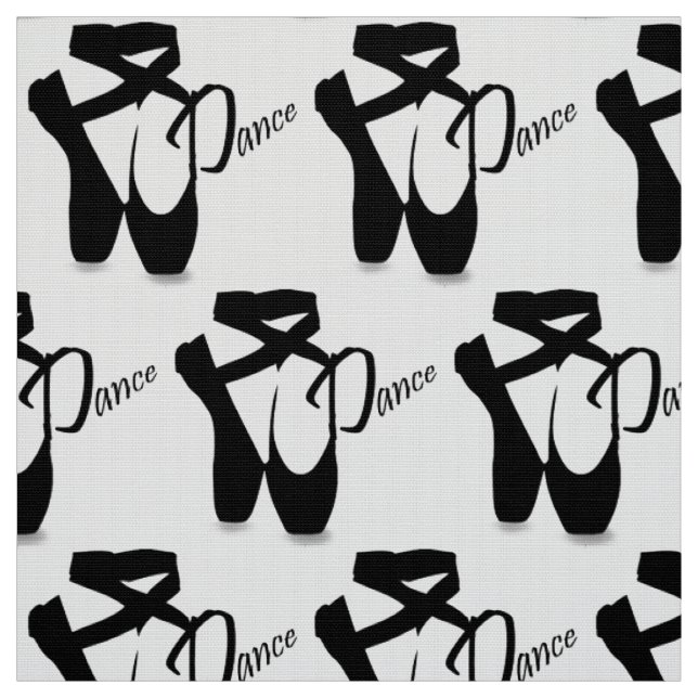 Tissu Ballet Ballerina Pointe Chaussures Noir & Blanc (Échantillon)