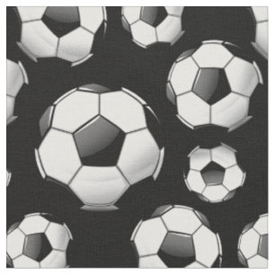 Tissu Ballons de football ronds brillants dispersés