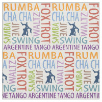 Ballroom Dancing Word Art Fabric