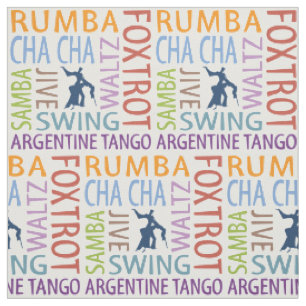 Tissu Ballroom Dancing Word Art Fabric