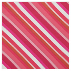 Tissu Bandes de bonbons en couches - rouge, rose et blan