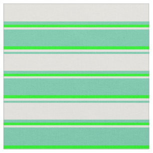 Tissu Bandes de couleur Aquamarine, Jaune clair et Lime