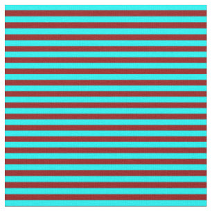 Tissu Bandes de couleur rouge foncé et cyan