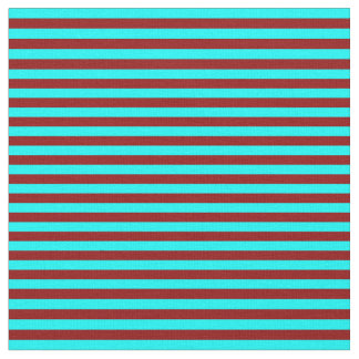 Tissu Bandes de couleur rouge foncé et cyan