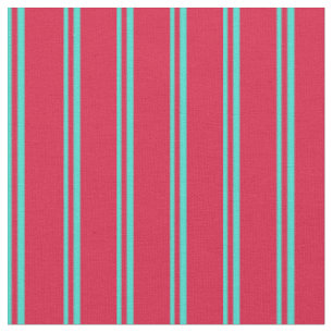 Tissu Bandes de couleur turquoise et cramoisie