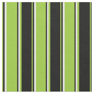 Tissu Bandes de couleur verte, noire et blanche