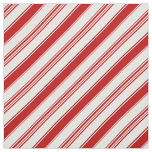 Tissu Bandes de Sucre de canne rouge et blanc (moyenne é