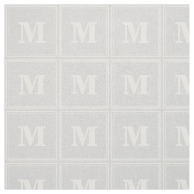 Tissu Bandes gris clair monogrammes (Échantillon)