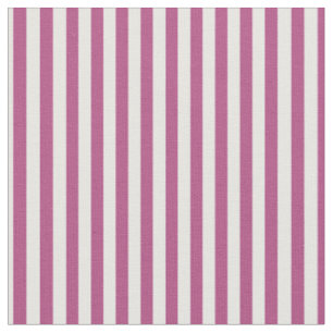 Tissu Bandes Mulberry rose et blanche