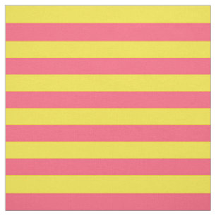 Tissu Bandes roses et jaunes