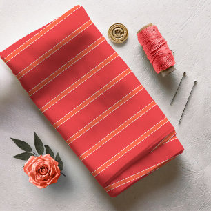 Tissu Bandes rouges et orange
