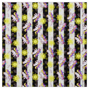 Tissu Bandes Unicorne