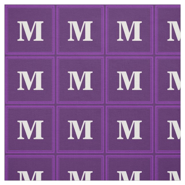 Tissu Bandes violettes monogrammes (Échantillon)