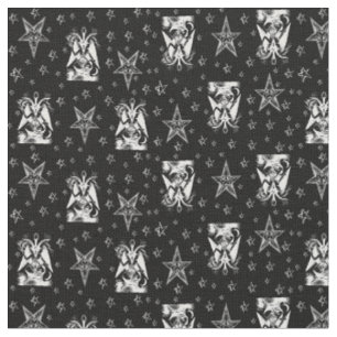 Tissu Baphomet Pentagrammes os Occulte Goth Fabric