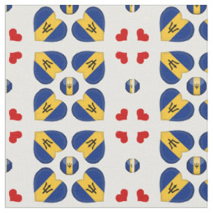 Tissu Barbados Flag & Barbados Heart fashion Fabric