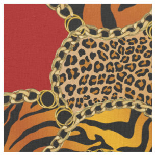 Tissu Baroque Moderne Imprimé Animal Avec Chaînes