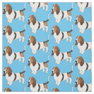 Tissu Basset hound dessin de chien