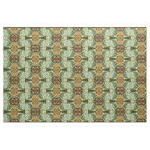 Batik Floral vert rouge et jaune motif