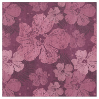 Tissu Batik rose de fleurs de ketmie