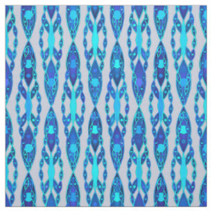 Tissu Batik tribal - gris bleu et argenté de saphir