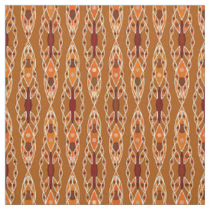 Tissu Batik tribal - rouille, terre cuite et beige