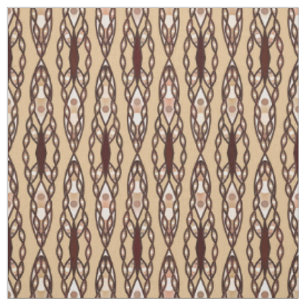 Tissu Batik tribal - Tan, brun foncé et crème
