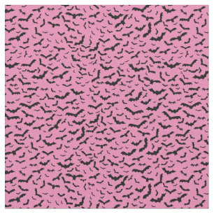Tissu Bats noirs volants  Rose