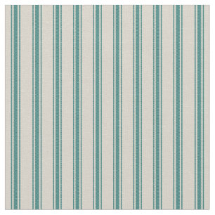 Tissu Bbeige et Turquoise foncé rayures de cartouches