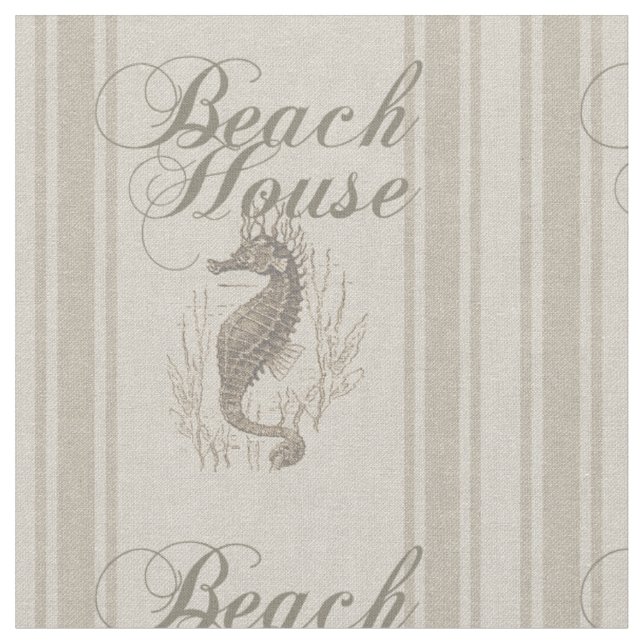 Tissu Beach House Seahorse Seashore (Fermer)