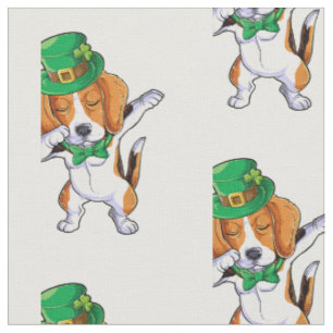 Tissu Beagle de la Saint Patrick's Day Dabbing