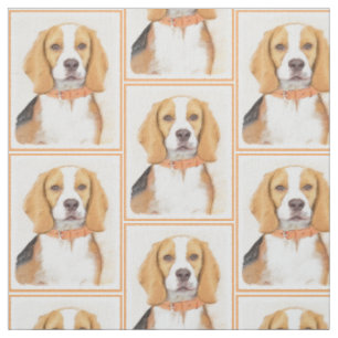 Tissu Beagle Hound Dog Peinture Animal Art original