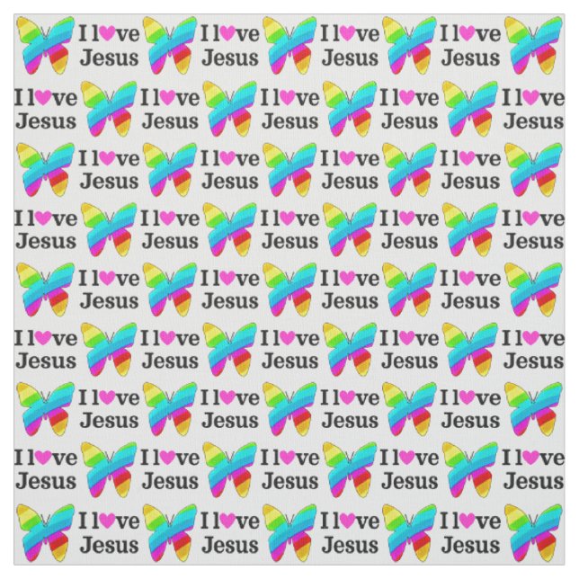 TISSU BEAU BUTTERFLY I LOW JESUS (Échantillon)