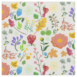 Tissu Beau fleur sauvage aquarelle motif répétitif