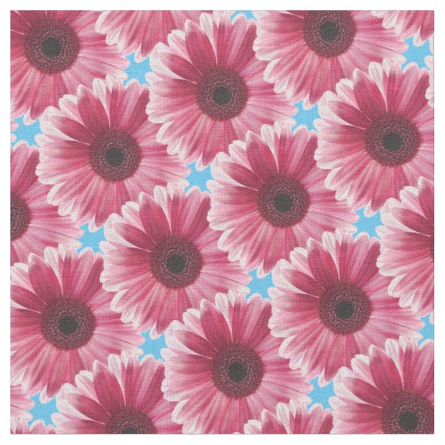 Tissu Beau Motif de fleurs de Gerbera rose moderne (Fermer)